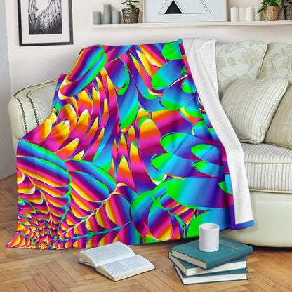 Psychedelic Trippy Pattern Fleece Blanket