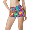 Psychedelic Trippy Pattern High Waisted Spandex Shorts-JTAMIGO.COM