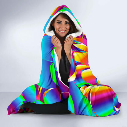 Psychedelic Trippy Pattern Hooded Blanket-JTAMIGO.COM