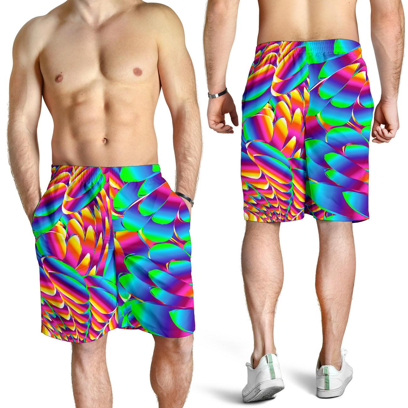 Psychedelic Trippy Pattern Mens Shorts-JTAMIGO.COM
