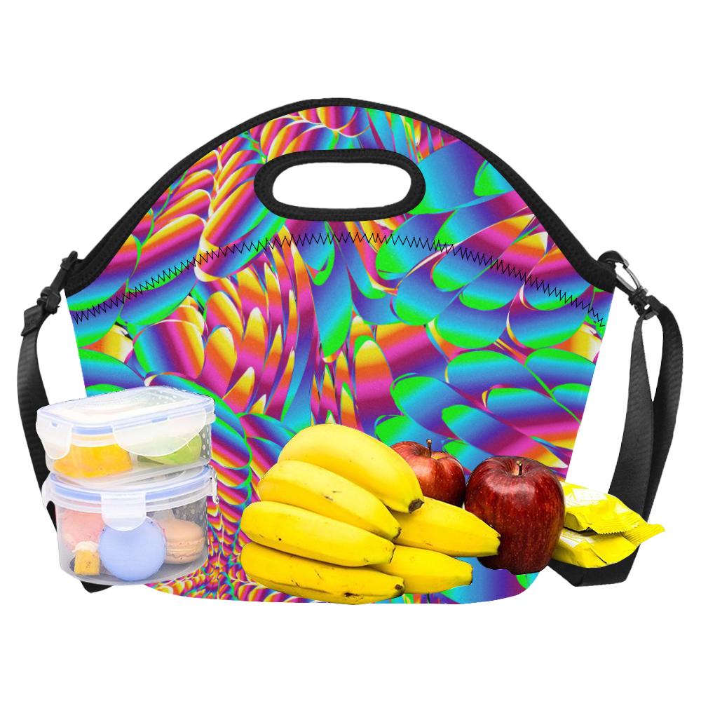 Psychedelic Trippy Pattern Neoprene Lunch Bag (Model 1669)(Large)-JTAMIGO.COM