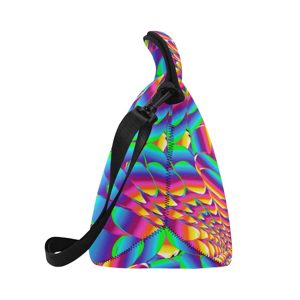 Psychedelic Trippy Pattern Neoprene Lunch Bag (Model 1669)(Large)-JTAMIGO.COM