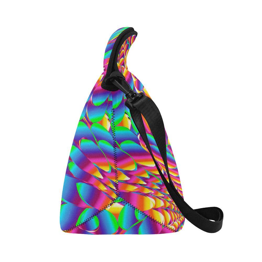 Psychedelic Trippy Pattern Neoprene Lunch Bag (Model 1669)(Large)-JTAMIGO.COM