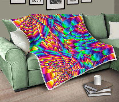 Psychedelic Trippy Pattern Premium Quilt-JTAMIGO.COM