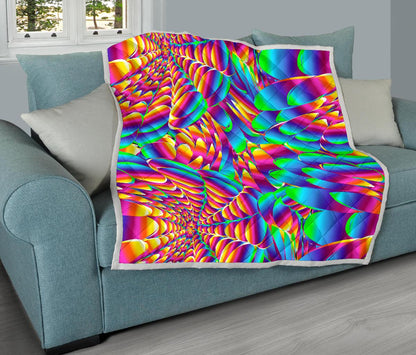 Psychedelic Trippy Pattern Premium Quilt-JTAMIGO.COM
