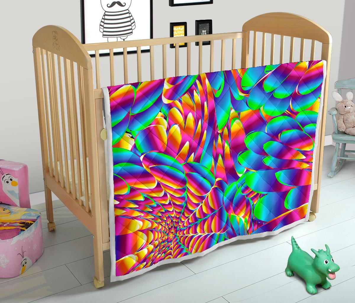 Psychedelic Trippy Pattern Premium Quilt-JTAMIGO.COM