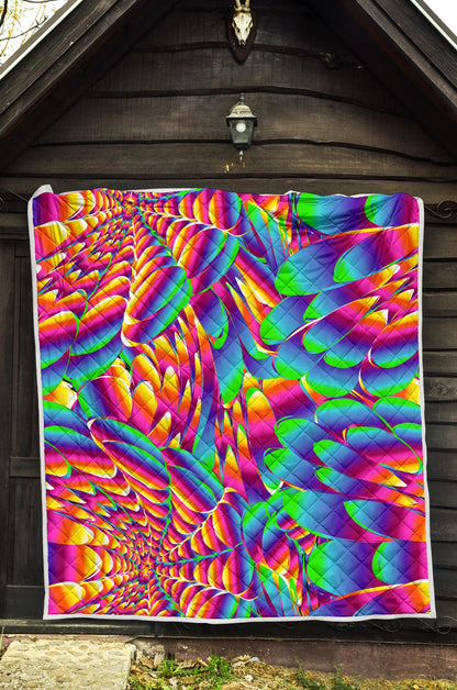 Psychedelic Trippy Pattern Premium Quilt-JTAMIGO.COM