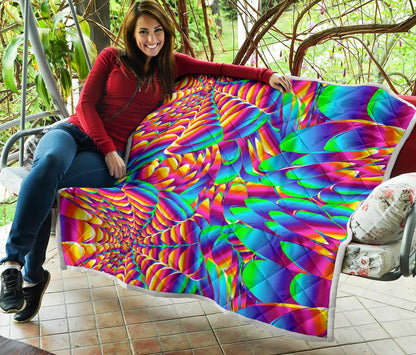 Psychedelic Trippy Pattern Premium Quilt-JTAMIGO.COM