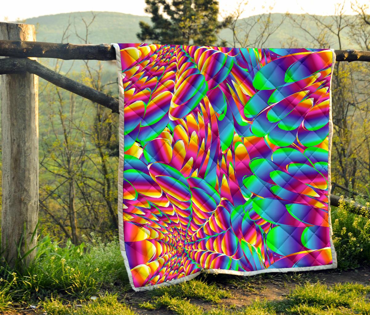 Psychedelic Trippy Pattern Premium Quilt-JTAMIGO.COM