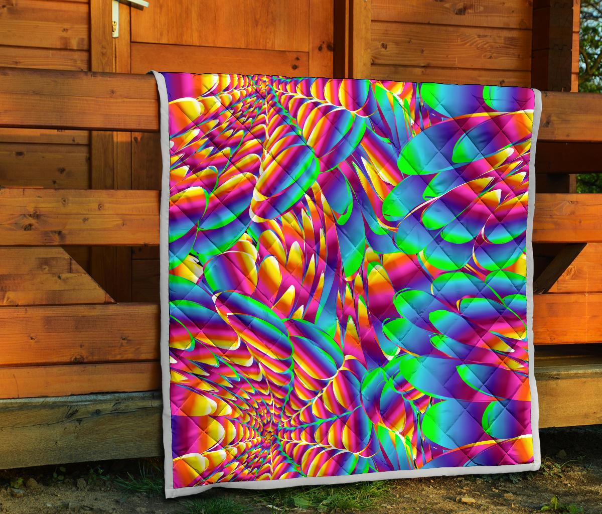 Psychedelic Trippy Pattern Premium Quilt-JTAMIGO.COM