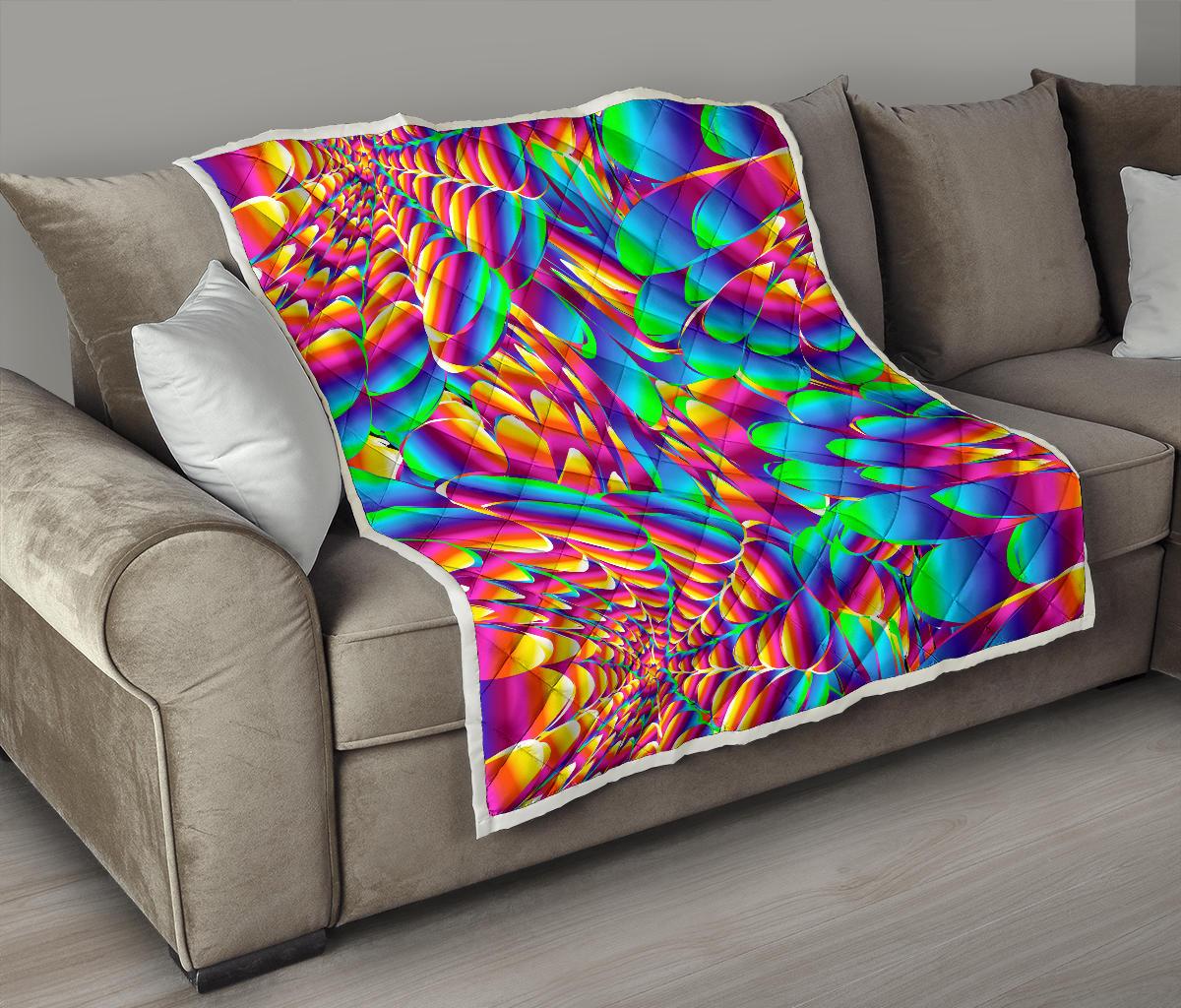 Psychedelic Trippy Pattern Premium Quilt-JTAMIGO.COM