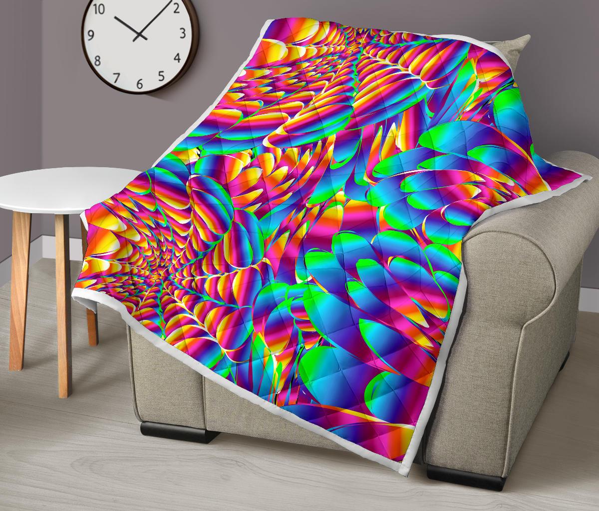 Psychedelic Trippy Pattern Premium Quilt-JTAMIGO.COM