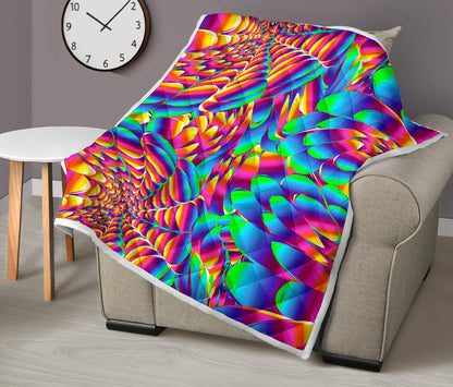 Psychedelic Trippy Pattern Premium Quilt-JTAMIGO.COM
