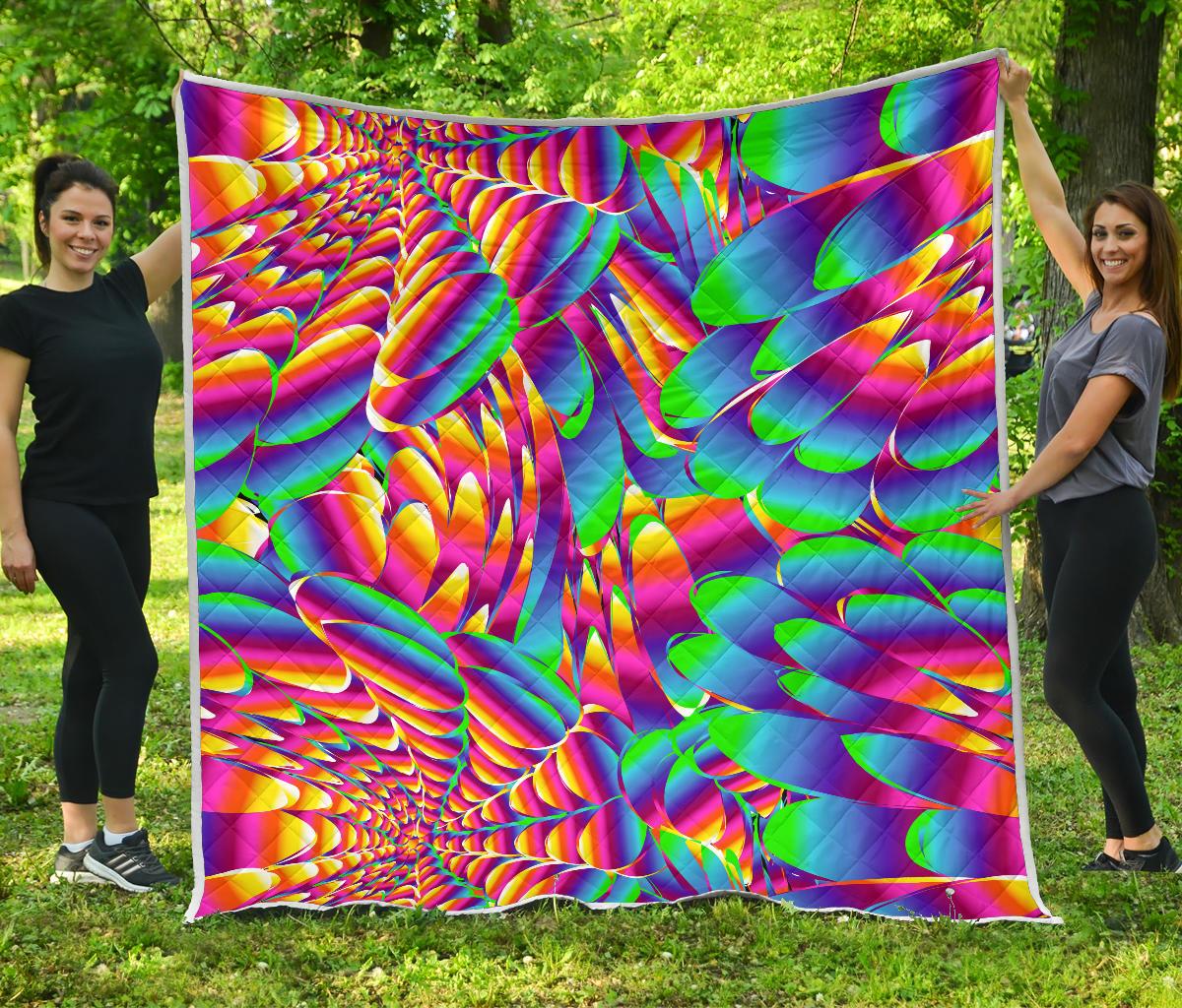 Psychedelic Trippy Pattern Premium Quilt-JTAMIGO.COM