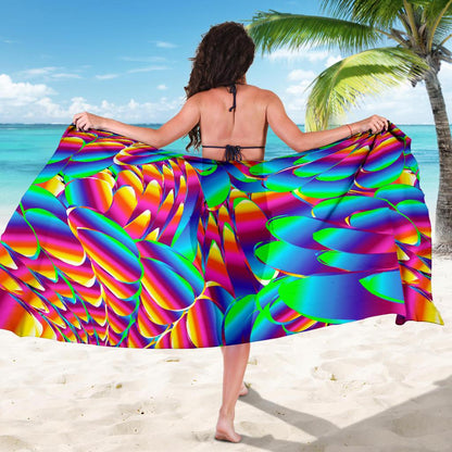 Psychedelic Trippy Pattern Sarong Pareo Wrap