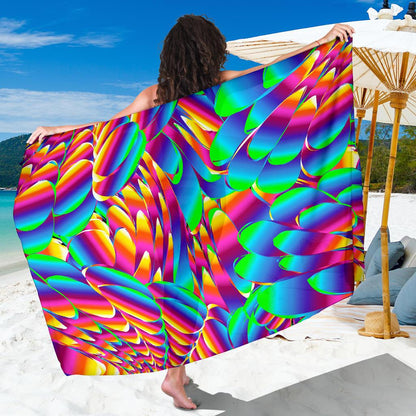 Psychedelic Trippy Pattern Sarong Pareo Wrap