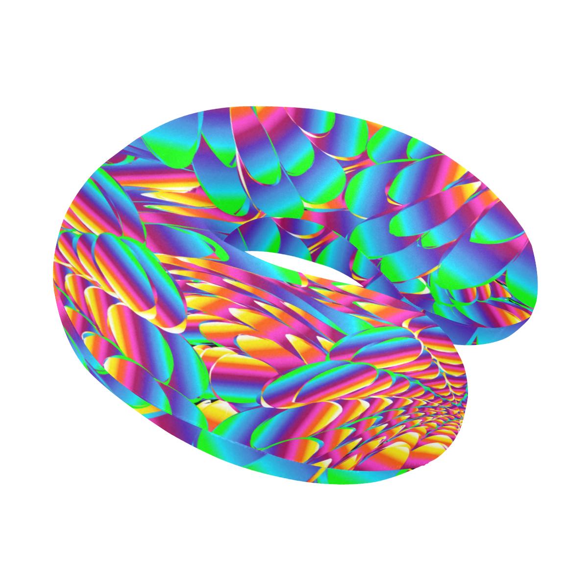 Psychedelic Trippy Pattern U-Shaped Travel Neck Pillow-JTAMIGO.COM