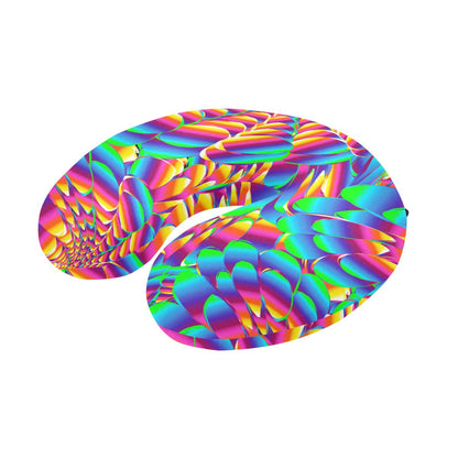 Psychedelic Trippy Pattern U-Shaped Travel Neck Pillow-JTAMIGO.COM