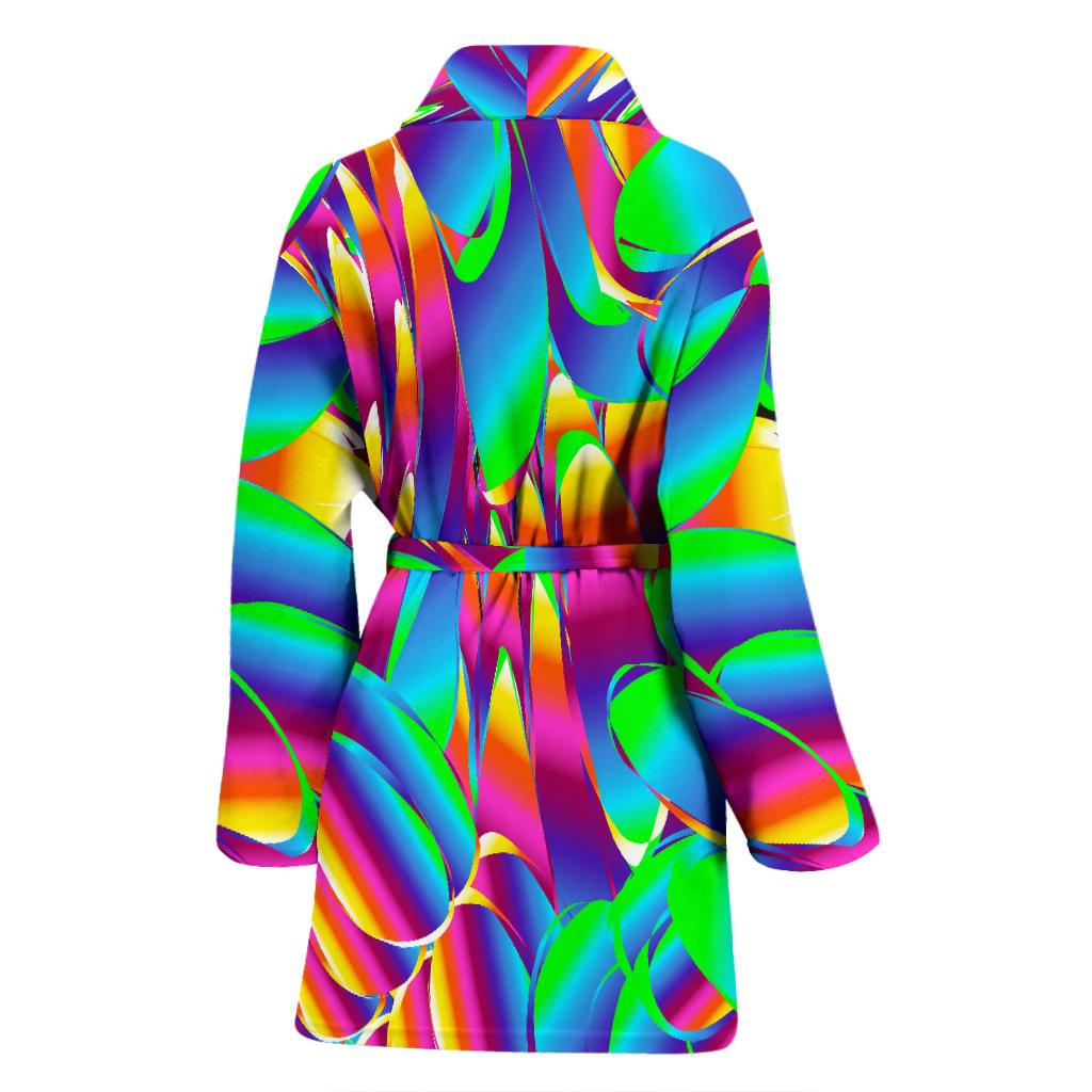 Psychedelic Trippy Pattern Women Bath Robe-JTAMIGO.COM