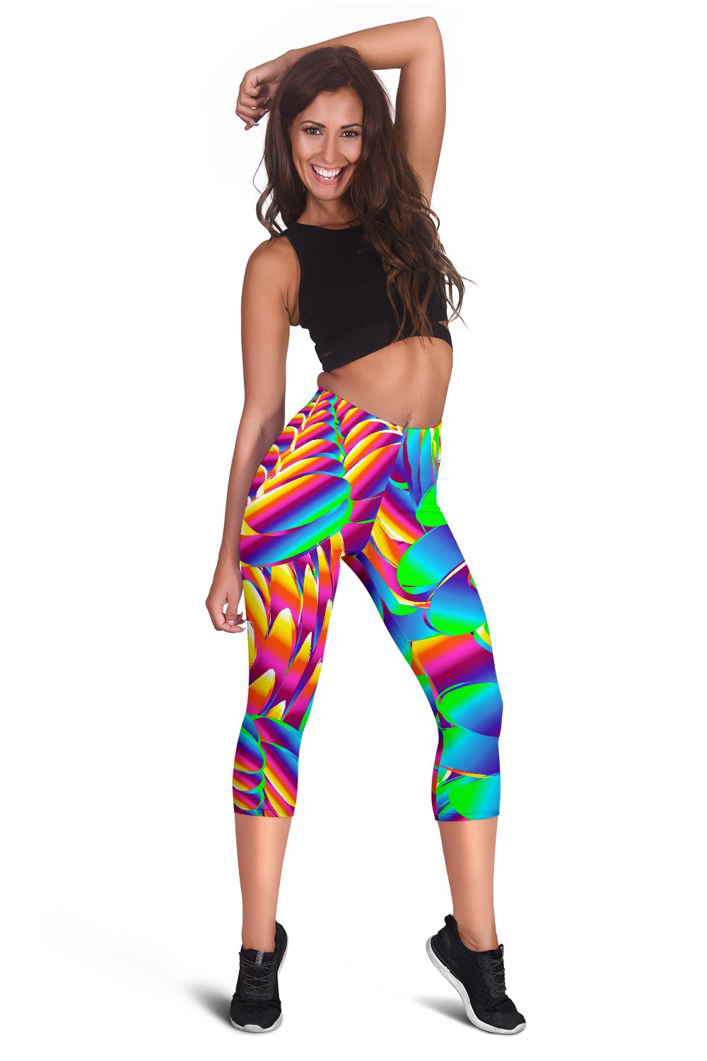 Psychedelic Trippy Pattern Women Capris