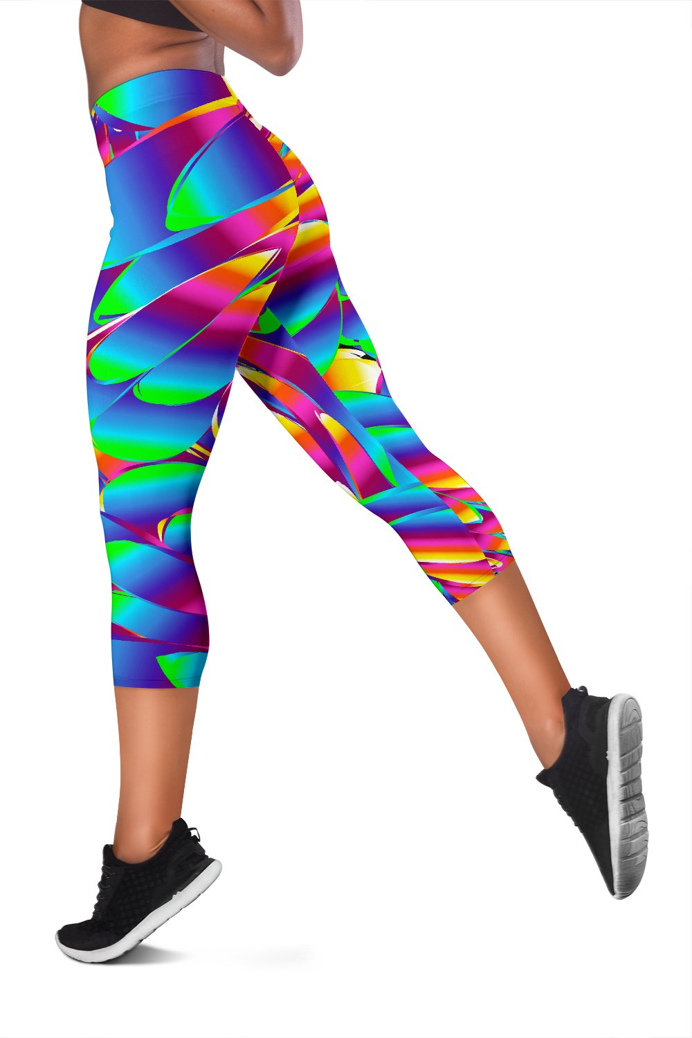 Psychedelic Trippy Pattern Women Capris