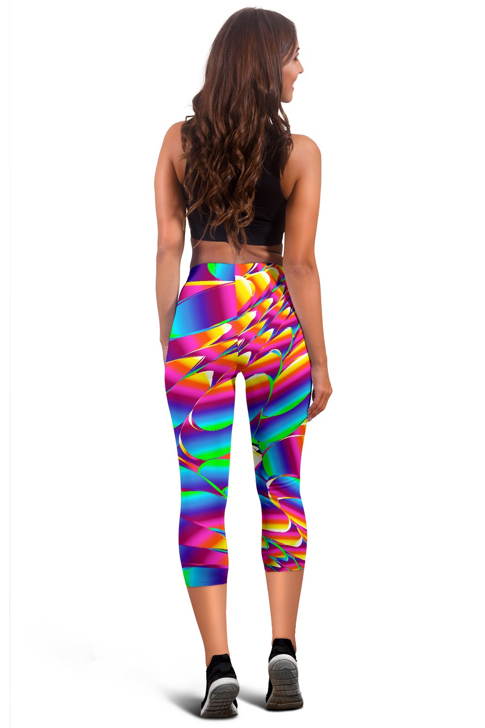 Psychedelic Trippy Pattern Women Capris