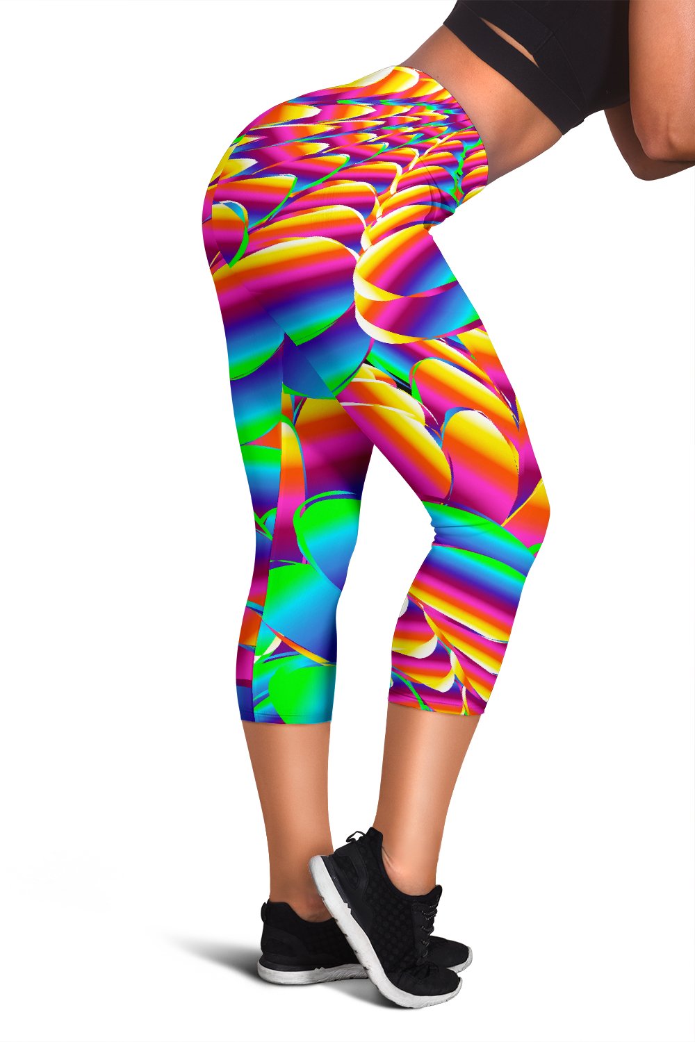 Psychedelic Trippy Pattern Women Capris
