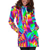 Psychedelic Trippy Pattern Women Hoodie Dress