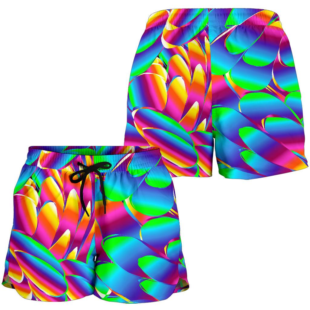 Psychedelic Trippy Pattern Women Shorts-JTAMIGO.COM