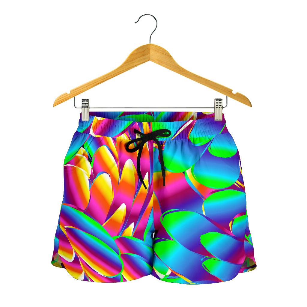 Psychedelic Trippy Pattern Women Shorts-JTAMIGO.COM