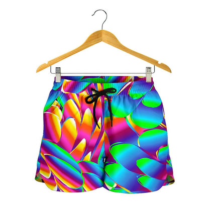Psychedelic Trippy Pattern Women Shorts-JTAMIGO.COM