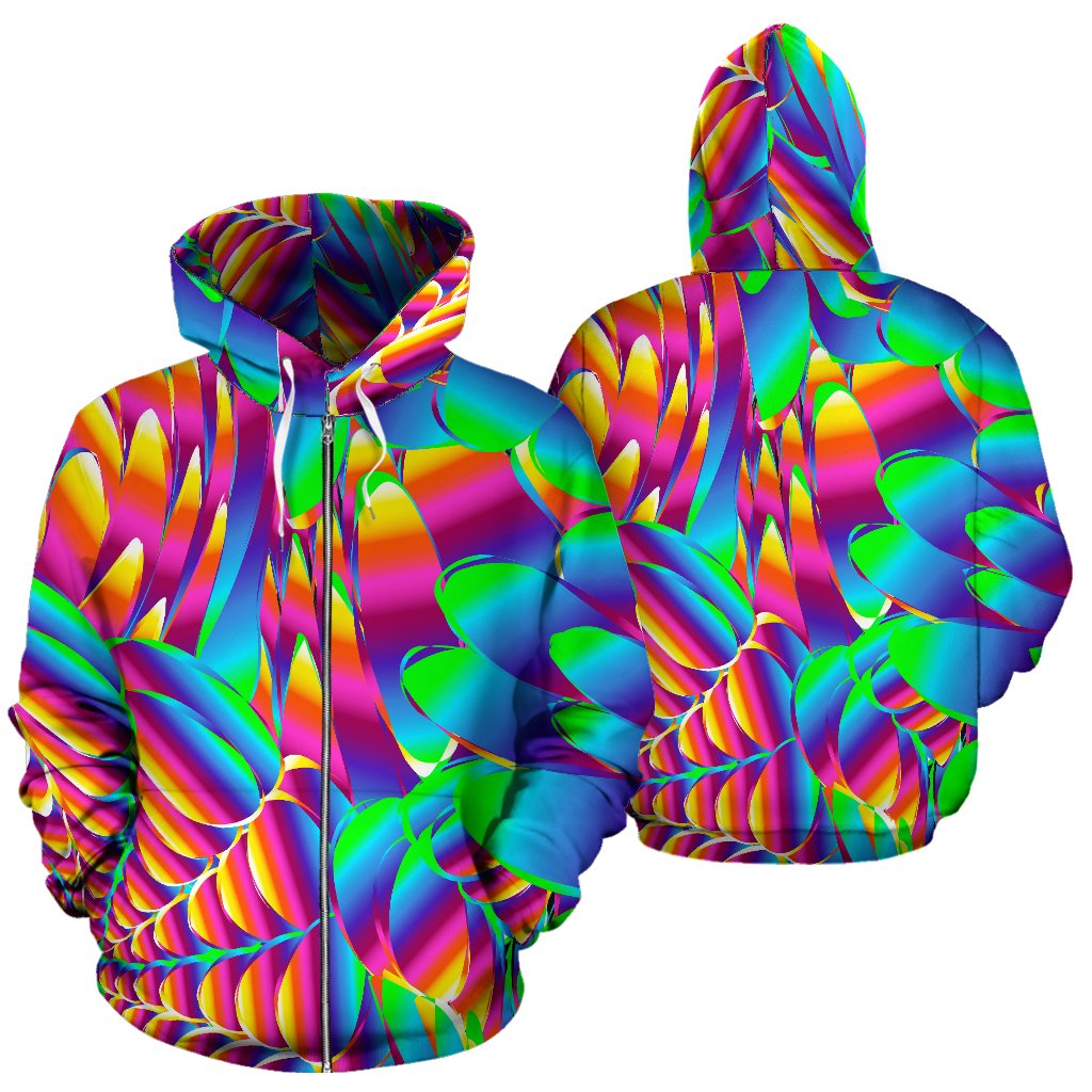 Psychedelic Trippy Pattern Zip Up Hoodie