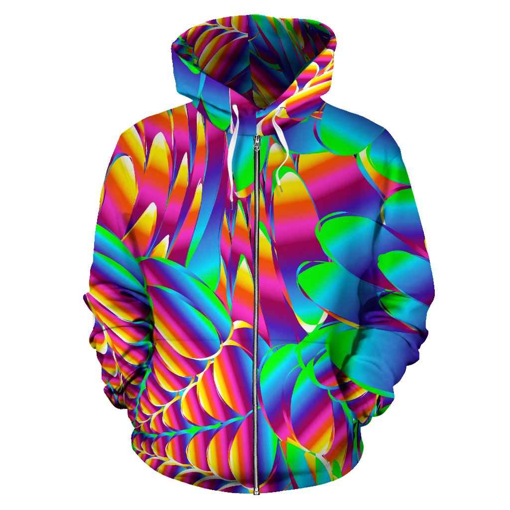 Psychedelic Trippy Pattern Zip Up Hoodie