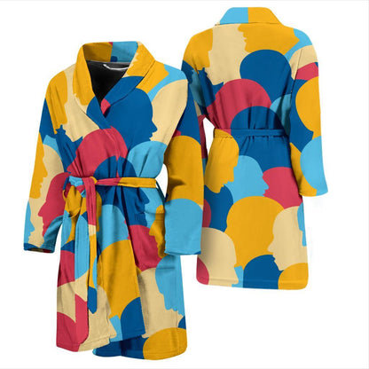 Psychology Pattern Print Design A02 Men Bathrobe-JORJUNE.COM