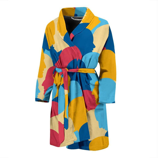 Psychology Pattern Print Design A02 Men Bathrobe-JORJUNE.COM