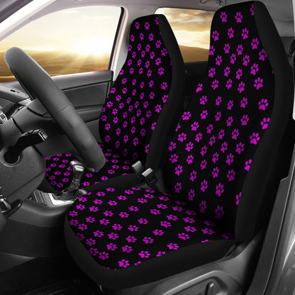 Purple paw print Universal Fit Car Seat Covers