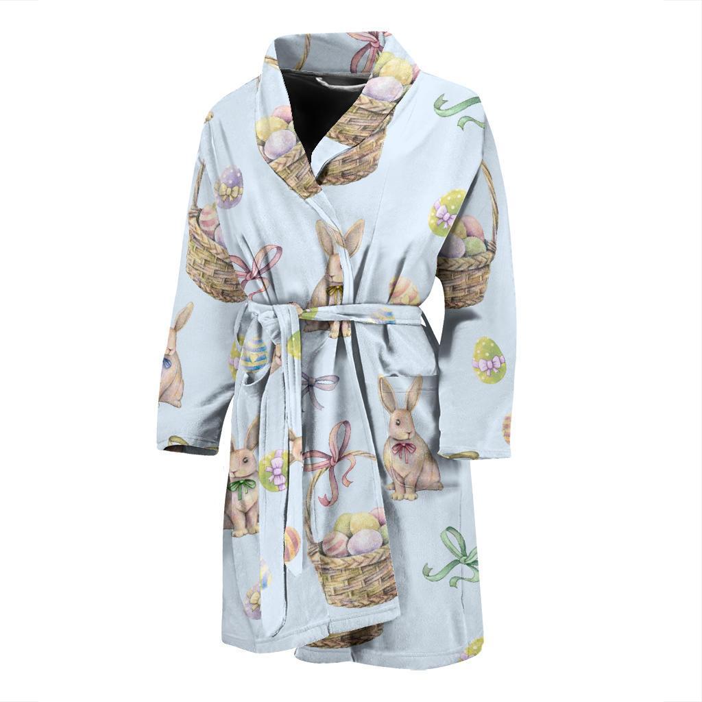 Rabbit Easter Eggs Pattern Print Design 03 Men Bathrobe-JORJUNE.COM