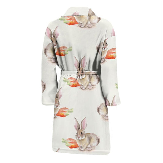 Rabbit Pattern Print Design 01 Men Bathrobe-JORJUNE.COM