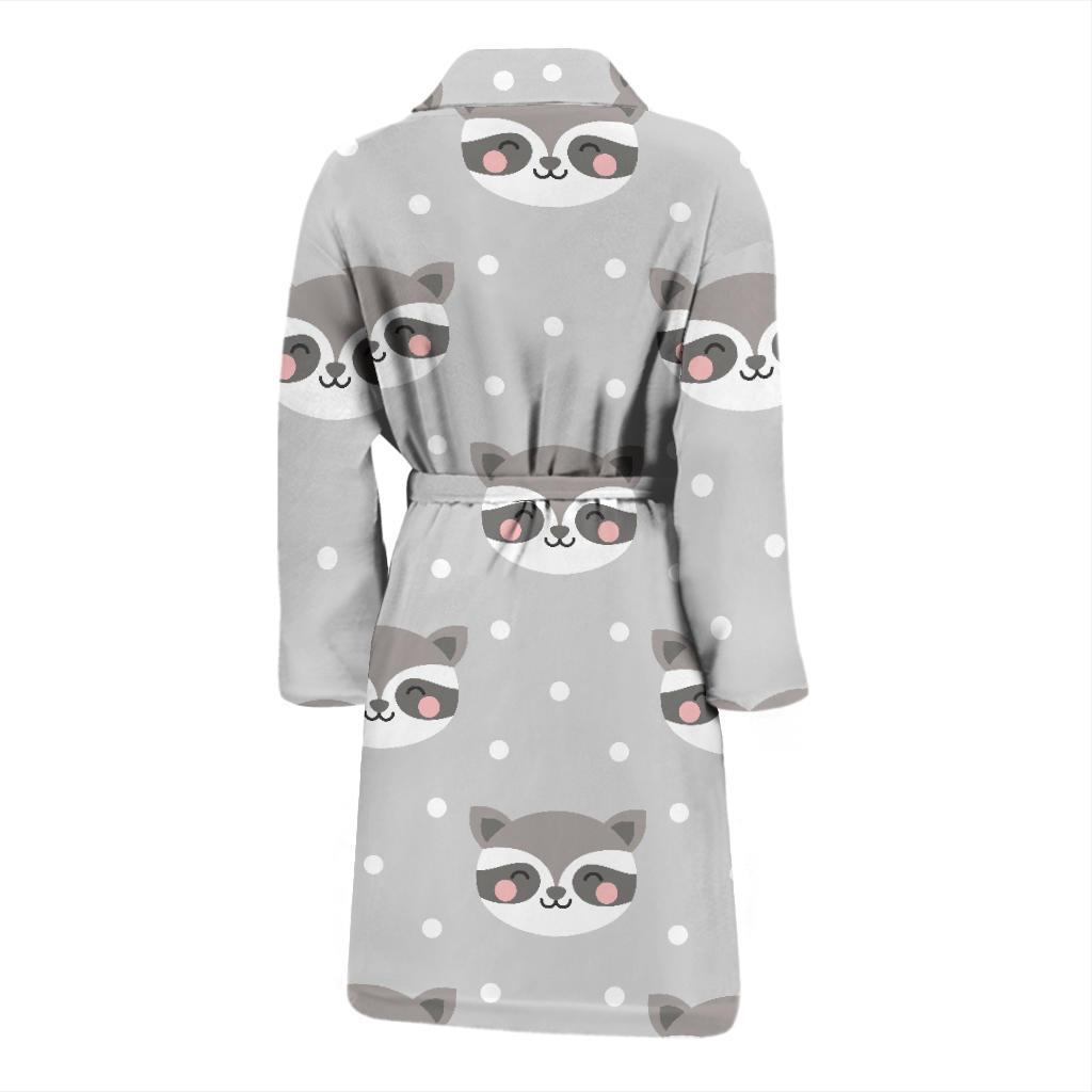 Raccoon Pattern Print Design A04 Men Bathrobe-JORJUNE.COM