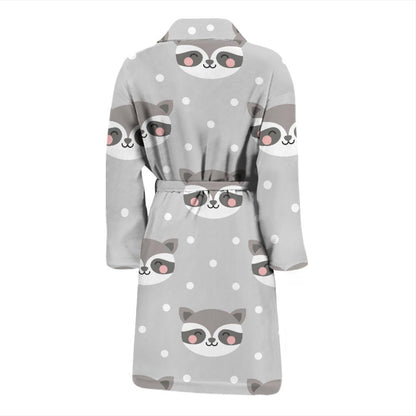 Raccoon Pattern Print Design A04 Men Bathrobe-JORJUNE.COM