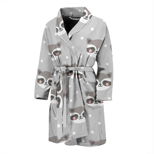 Raccoon Pattern Print Design A04 Men Bathrobe-JORJUNE.COM