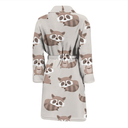 Raccoon Pattern Print Design A05 Men Bathrobe-JORJUNE.COM