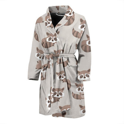 Raccoon Pattern Print Design A05 Men Bathrobe-JORJUNE.COM