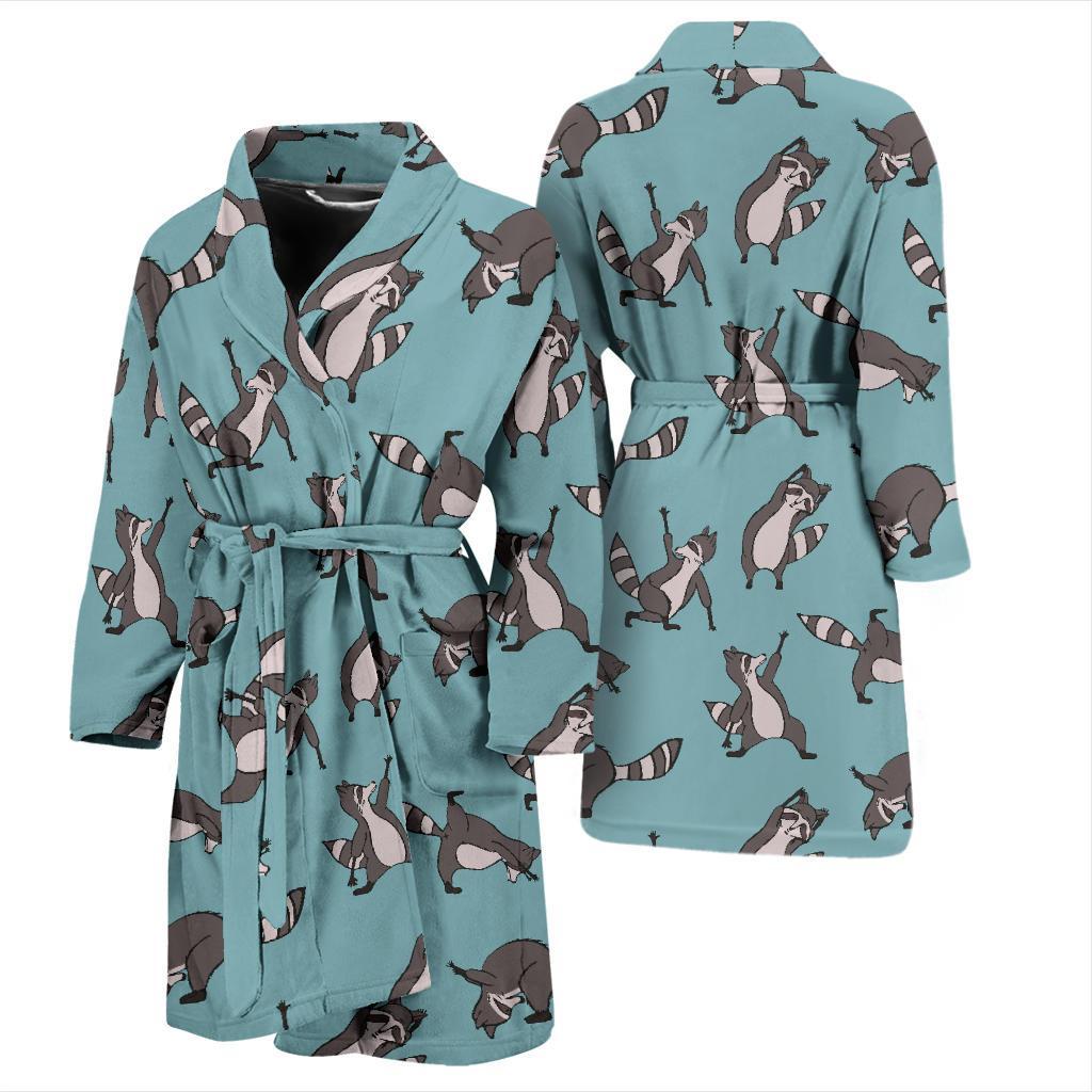 Raccoon Pattern Print Design A07 Men Bathrobe-JORJUNE.COM