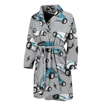 Racing Vintage Pattern Print Design A02 Men Bathrobe-JORJUNE.COM