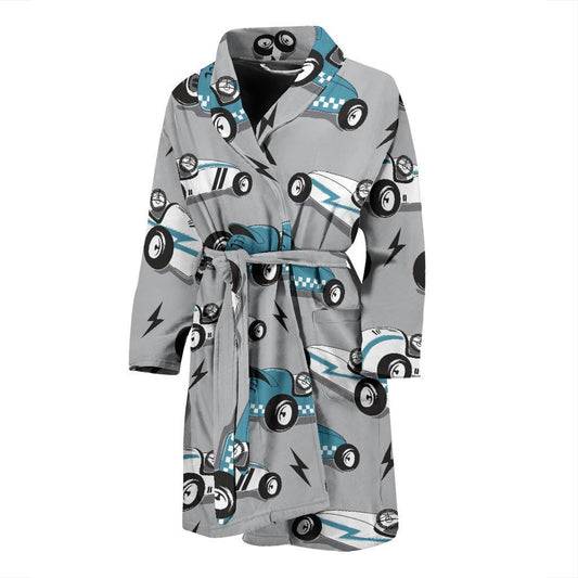 Racing Vintage Pattern Print Design A02 Men Bathrobe-JORJUNE.COM