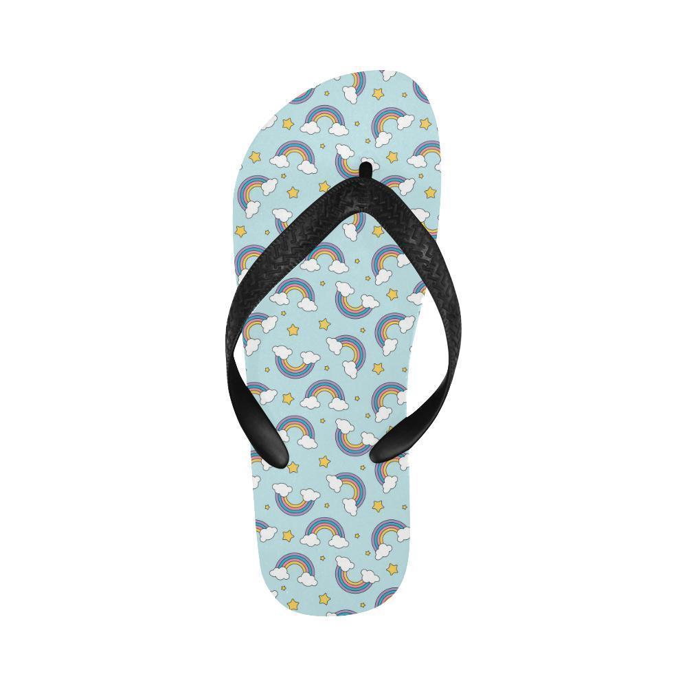 Rainbow Cloud Print Pattern Flip Flops-JTAMIGO.COM