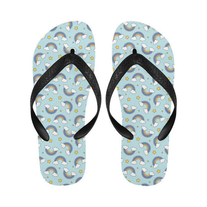 Rainbow Cloud Print Pattern Flip Flops-JTAMIGO.COM