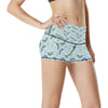 Rainbow Cloud Print Pattern High Waisted Spandex Shorts-JTAMIGO.COM