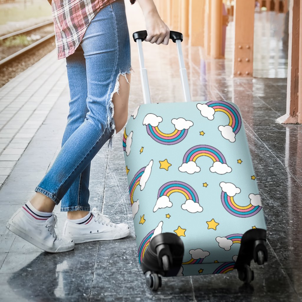 Rainbow Cloud Print Pattern Luggage Cover Protector